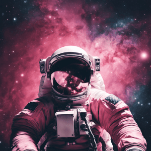 AI generated image of an astronaut in space for an article about SEO content, LLM models and AI generated images